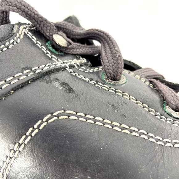 VTG Dickies Leather Lug Sole Shoes Black Womens Size 7 Genuine Grunge Speed Lace - Picture 7 of 16